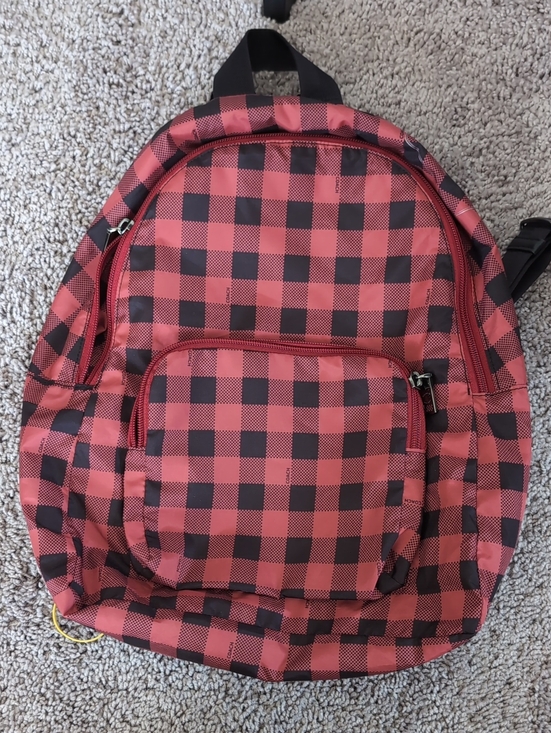 Coach Handbags - Coach Red and Black Buffalo Plaid Backpack